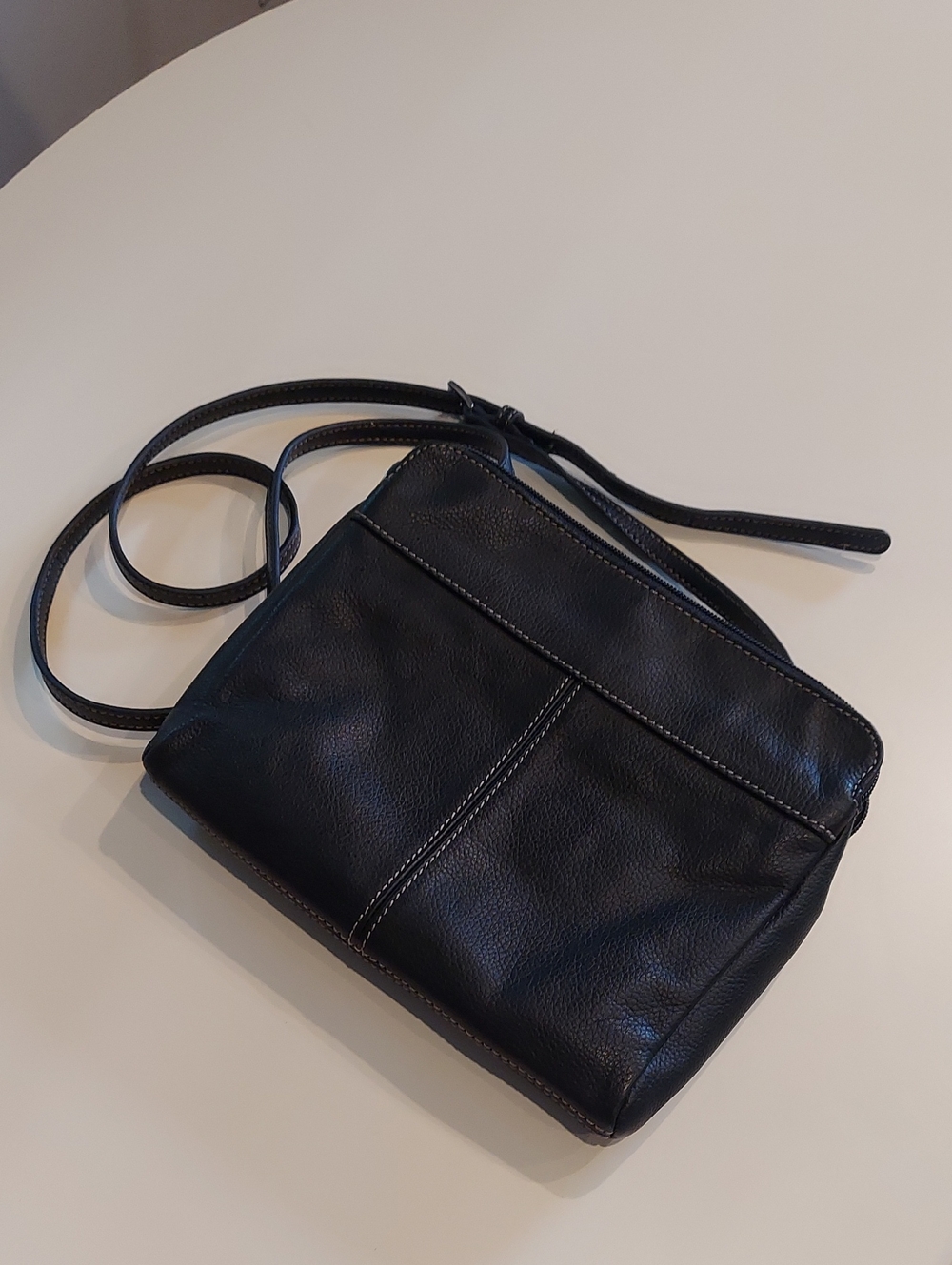Tignanello Classic Black Leather Crossbody Bag